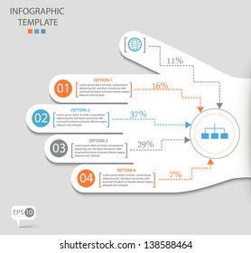 infographic options with abstract hand eps10