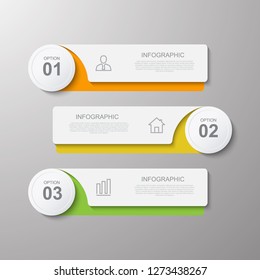 Infographic options banner template. Vector modern template design. Can used for banner, workflow layout, diagram, number and step, graph, web design