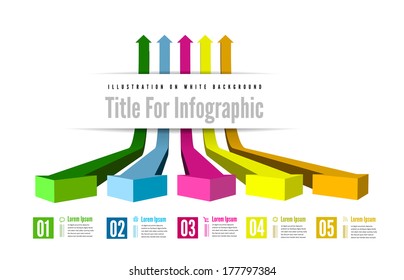 Infographic options with color arrow. Vector illustration