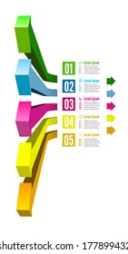 Infographic options with color arrow. Vector illustration