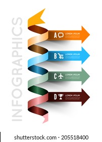 Infographic options with color arrow. Vector illustration