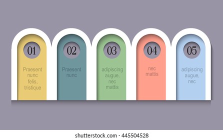Infographic Options rounded Paper Banners. Creative Template for brochure, business, web design. Vector Design Elements for Your Business 