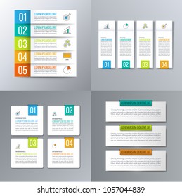 Infographic options and steps for diagrams, charts. Business and marketing plan vector.
