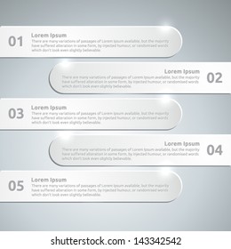 Infographic paper design template - numbers | 5 options - abstract vector