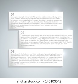 Infographic paper design template - numbers | 3 options - abstract vector