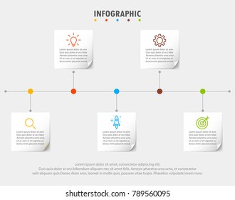 Infographic paper modern fashion of five options