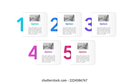 Infographic patch 5 numbers colorful.