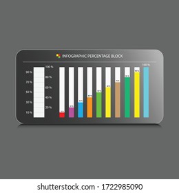 infographic persentage  colorful bar style 