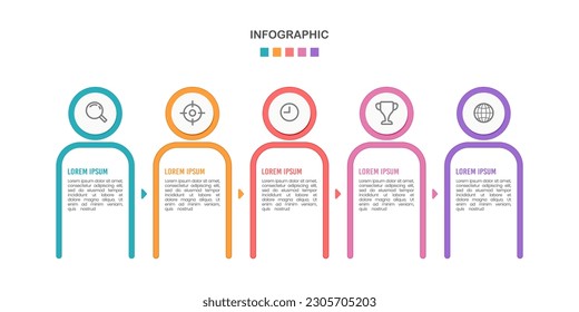 Infographic personal data 5 options. Vector illustration.
