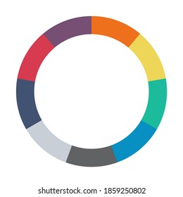 Infographic pie chart. Cycle presentation diagram 9 section. Vector isolated on white background