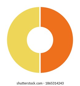 Infographic pie chart. Cycle presentation diagram 2 section. Vector isolated on white background