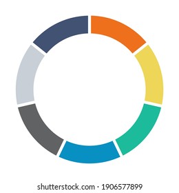 Infographic pie chart. Cycle presentation diagram 7 section. Vector isolated on white background .