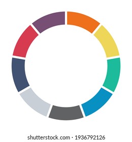 Gráfico gráfico gráfico gráfico gráfico gráfico gráfico gráfico gráfico gráfico gráfico circular. Sección 9 del diagrama de presentación de ciclos. Vector aislado sobre fondo blanco.