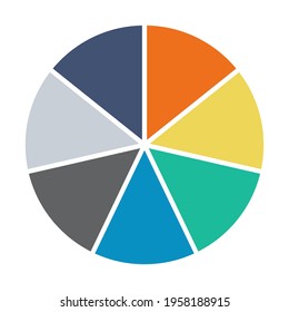 Infographic pie chart. Cycle presentation diagram 7 section. Vector isolated on white background .