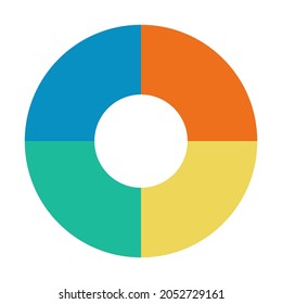 Infographic pie chart. Cycle presentation diagram 4 section. Vector isolated on white background .
