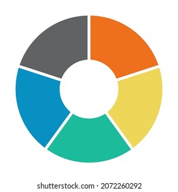 Infographic pie chart. Cycle presentation diagram 5 section. Vector isolated on white background .