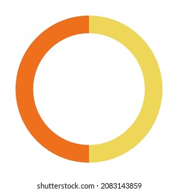 Infographic pie chart. Cycle presentation diagram 2 section. Vector isolated on white background .