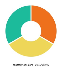 Infographic pie chart. Cycle presentation diagram 3 section. Vector isolated on white background .