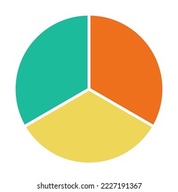 gráfico circular. Sección 3 del diagrama de presentación de ciclo. Vector aislado sobre fondo blanco.