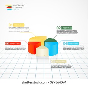  Infographic pie chart graph diagram template for business reports and presentations.Vector business template.