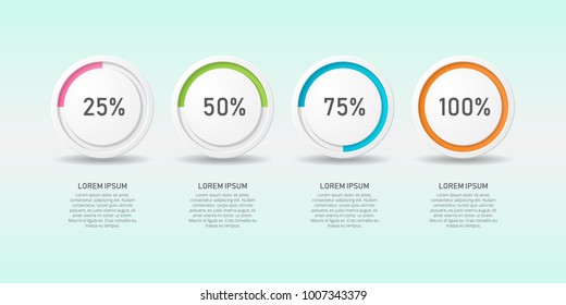 Infographic pie chart templates. Can be used for chart, graph, data visualization, web design. Vector illustration.