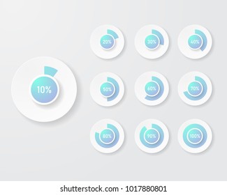 Infographic pie chart templates. Can be used for chart, graph, data visualization, web design. Vector illustration.