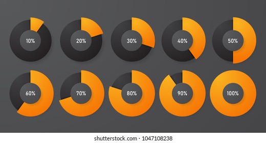 Infographic pie chart templates. Can be used for chart, graph, data visualization, web design. Vector illustration.