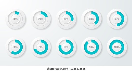 Infographic pie chart templates. Can be used for chart, graph, data visualization, web design. Vector illustration.