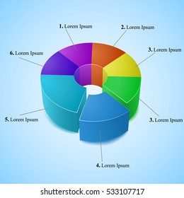 Infographic pie with color segments