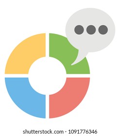 
Infographic pie donut chart with a speech bubble 
