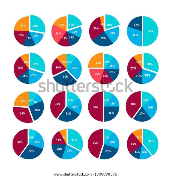 Infographic Pie Graph Set Vector Illustration Stock Vector (Royalty ...