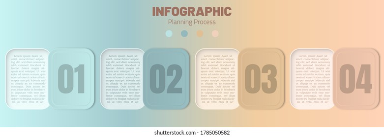 Infographic planning process with four options. Planning process presentation template.