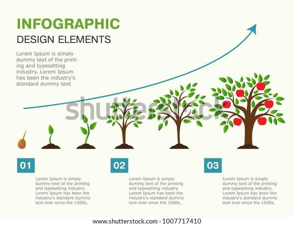 Infographic Planting Tree Seeds Sprout Ground Stock Vector (Royalty ...