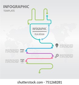 infographic plug design , thin line 4 options.
