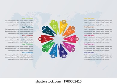 Infographic points arranged in circle eight vector image 10