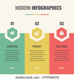 Infographic Power Point Template, Light Modern Infographic Element