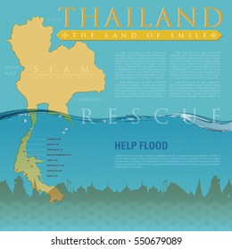 Infographic for present rescue helping Thailand flooding.