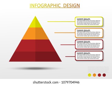 infographic presentaion template with pyramid shape