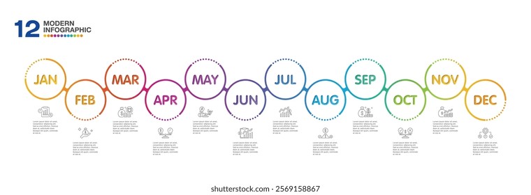 Infographic for presentation 12 months in 4 quarter can used for workflow layout, process diagram, flow chart.