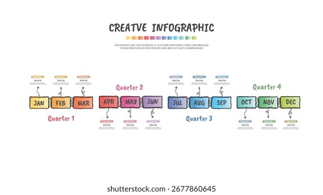 Apresentação Infográfica para 12 opções, estilo de desenho Mão, etapas ou processos, pode ser usado para layout de fluxo de trabalho, diagrama, número passo acima opções. Vetor EPS.