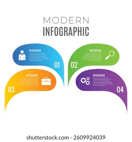 Infographic presentation 4 step or options for business chart list template design