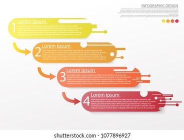 infographic presentation with 4 steps,4 options box