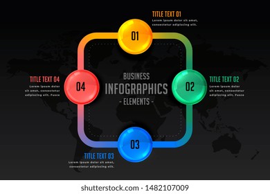 infographic presentation with four steps template design