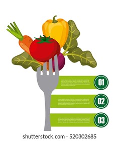 Infographic Presentation Of Healthy Food For Dieting With Vegetables Icons. Colorful Desing. Vector Illustration