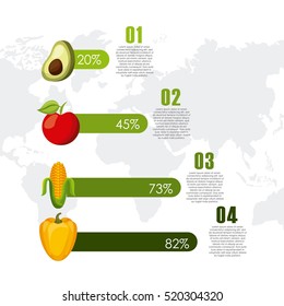 infographic presentation of healthy food for dieting with vegetables icons. colorful desing. vector illustration