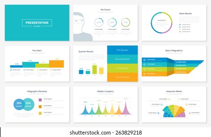 Infographic presentation slide templates and vector brochures for business. Big set of modern infographic vector elements for web, print, magazine, flyer, brochure, media, marketing and advertising.