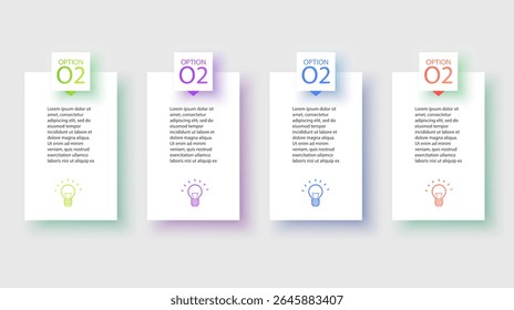 Plantilla de presentación infográfica con cuatro opciones y flechas