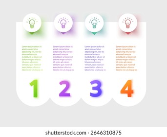Plantilla de presentación de infografía con cuatro opciones de formato de Vector