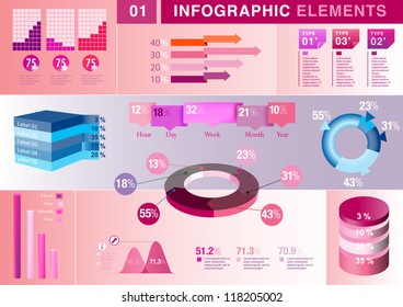 INFOGRAPHIC presentation template graph pie chart element