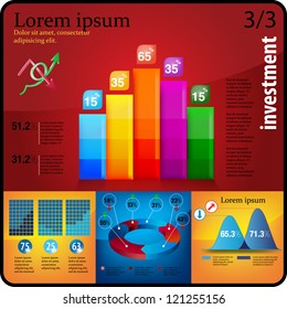 INFOGRAPHIC presentation template graph pie chart element